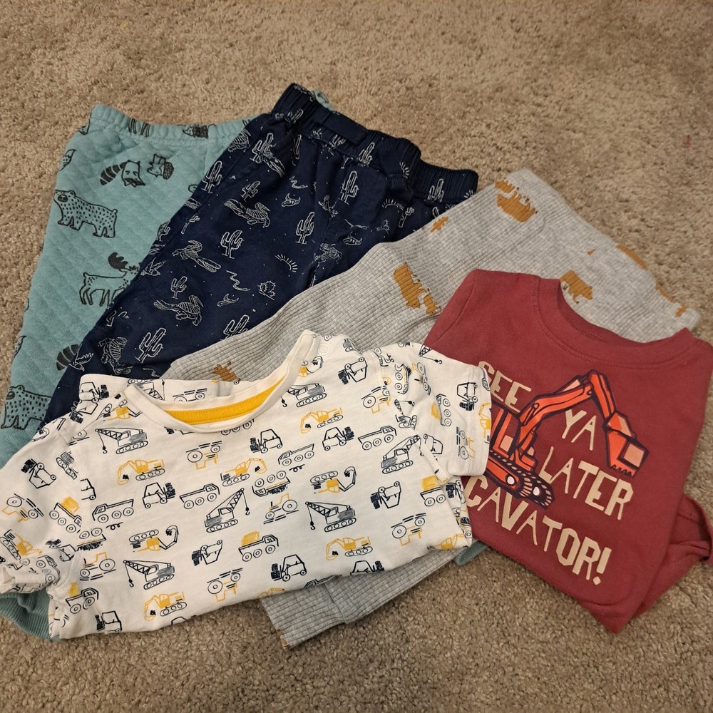 Toddler Boys 5pc Lot Mothercare Garanimals Pekkle 12-18M Pants Shirts Bundle